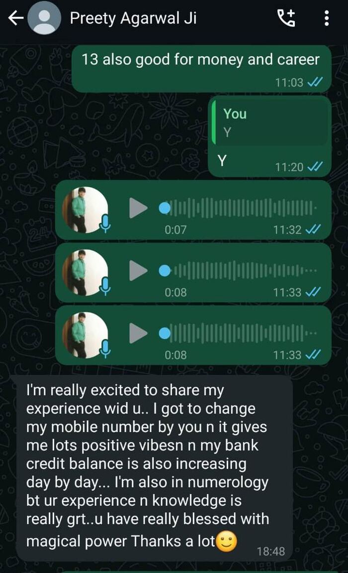 WhatsApp feedback screenshot from Preety Agarwal Ji