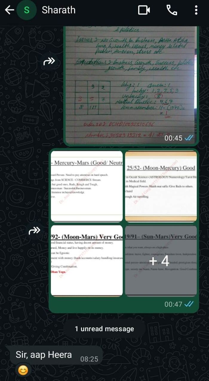 WhatsApp feedback screenshot from Client WhatsApp feedback